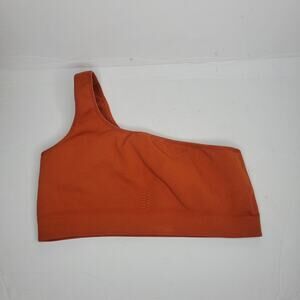 TALA Lava One Shoulder Crop Top Sports Bra Burnt Orange Size L Large